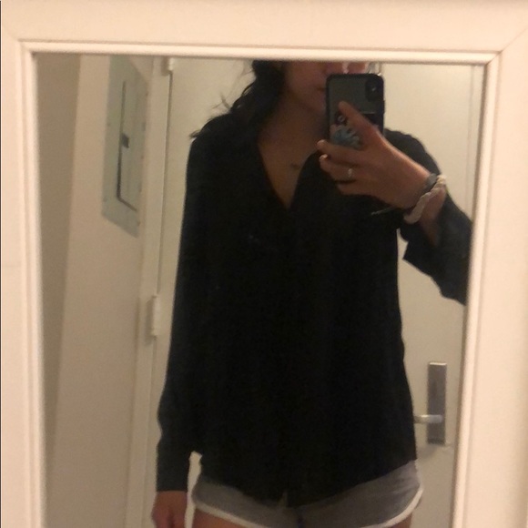 Theory 100% Silk Button Down Blouse - Picture 4 of 5